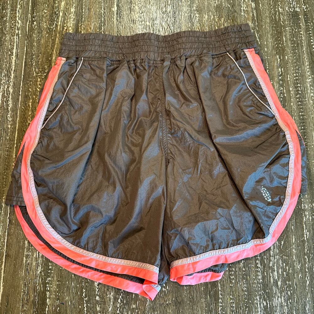 Free People FP Movement Workout Athletic Running Shorts Brown Pink Womens Size M